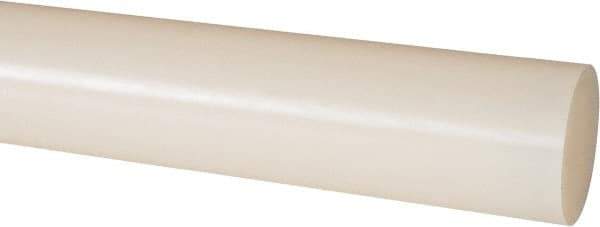 Made in USA - 2' Long, 1-1/4" Diam, Nylon 6/6 Plastic Rod - Natural (Color) - Eagle Tool & Supply