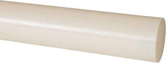 Made in USA - 2' Long, 1-1/4" Diam, Nylon 6/6 Plastic Rod - Natural (Color) - Eagle Tool & Supply