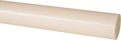 Made in USA - 8' Long, 1-1/4" Diam, Nylon 6/6 Plastic Rod - Natural (Color) - Eagle Tool & Supply