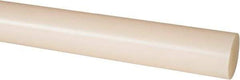 Made in USA - 1' Long, 1-3/8" Diam, Nylon 6/6 Plastic Rod - Natural (Color) - Eagle Tool & Supply