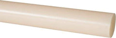 Made in USA - 4' Long, 1-3/8" Diam, Nylon 6/6 Plastic Rod - Natural (Color) - Eagle Tool & Supply