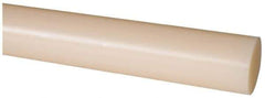 Made in USA - 8' Long, 1-3/8" Diam, Nylon 6/6 Plastic Rod - Natural (Color) - Eagle Tool & Supply