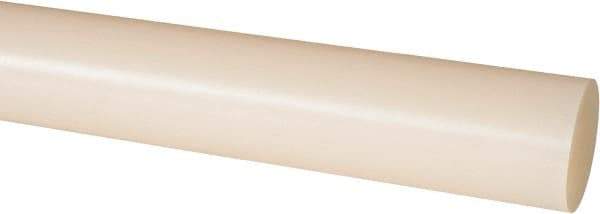 Made in USA - 1' Long, 1-1/2" Diam, Nylon 6/6 Plastic Rod - Natural (Color) - Eagle Tool & Supply
