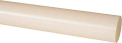 Made in USA - 1' Long, 1-1/2" Diam, Nylon 6/6 Plastic Rod - Natural (Color) - Eagle Tool & Supply