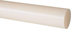Made in USA - 8' Long, 1-1/2" Diam, Nylon 6/6 Plastic Rod - Natural (Color) - Eagle Tool & Supply