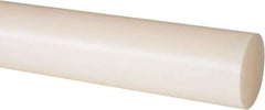 Made in USA - 4' Long, 1-5/8" Diam, Nylon 6/6 Plastic Rod - Natural (Color) - Eagle Tool & Supply
