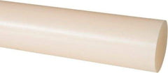 Made in USA - 4' Long, 1-3/4" Diam, Nylon 6/6 Plastic Rod - Natural (Color) - Eagle Tool & Supply