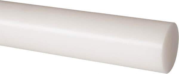 Made in USA - 8' Long, 1-3/4" Diam, Nylon 6/6 Plastic Rod - Natural (Color) - Eagle Tool & Supply
