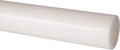 Made in USA - 8' Long, 1-3/4" Diam, Nylon 6/6 Plastic Rod - Natural (Color) - Eagle Tool & Supply