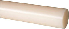 Made in USA - 4' Long, 1-7/8" Diam, Nylon 6/6 Plastic Rod - Natural (Color) - Eagle Tool & Supply
