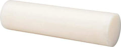 Made in USA - 4' Long, 3" Diam, Nylon 6/6 Plastic Rod - Natural (Color) - Eagle Tool & Supply