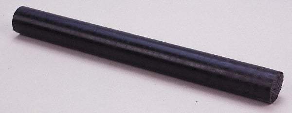 Made in USA - 8' Long, 1" Diam, Nylon 6/6 Plastic Rod - Black - Eagle Tool & Supply