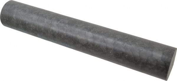 Made in USA - 1' Long, 2" Diam, Nylon 6/6 Plastic Rod - Black - Eagle Tool & Supply