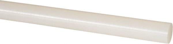 Made in USA - 5' Long, 4" Diam, Nylon 6/12 Plastic Rod - ±1/4" Length Tolerance, +1/4 - 0.000" Diam Tolerance, Rockwell R-114 Hardness, Natural (Color) - Eagle Tool & Supply