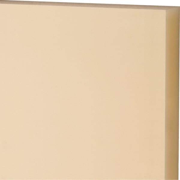 Made in USA - 1" Thick x 12" Wide x 1' Long, Nylon 6/6 Sheet - Natural - Eagle Tool & Supply