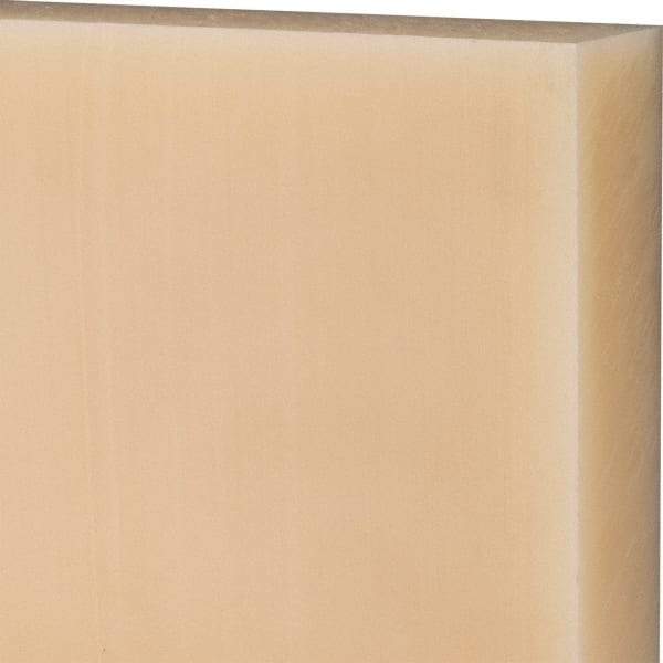 Made in USA - 1-1/2" Thick x 12" Wide x 1' Long, Nylon 6/6 Sheet - Natural - Eagle Tool & Supply