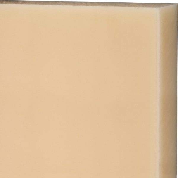 Made in USA - 2" Thick x 12" Wide x 1' Long, Nylon 6/6 Sheet - Natural - Eagle Tool & Supply