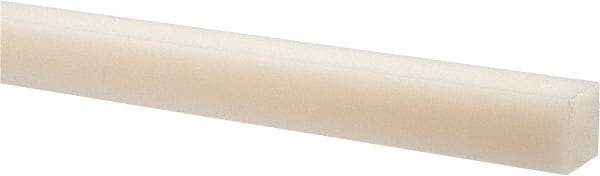 Made in USA - 4' x 3/4" x 3/4" Natural (Color) Nylon 6/6 Square Bar - Eagle Tool & Supply