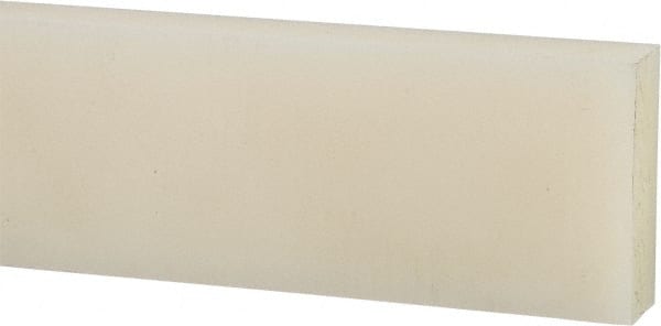 Made in USA - 2' x 2" x 1/4" Natural (Color) Nylon 6/6 Rectangular Bar - Eagle Tool & Supply