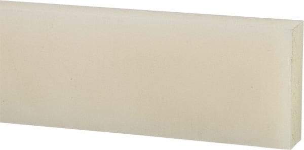 Made in USA - 4 Ft. Long x 3 Inch Wide x 1/4 Inch High, Nylon, Rectangular Plastic Bar - Natural - Eagle Tool & Supply