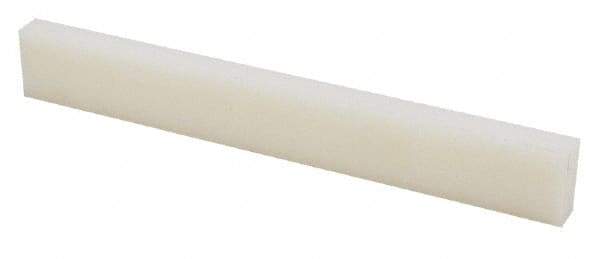 Made in USA - 4 Ft. Long x 2 Inch Wide x 5/8 Inch High, Nylon, Rectangular Plastic Bar - Natural - Eagle Tool & Supply
