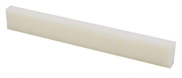 Made in USA - 2 Ft. Long x 1 Inch Wide x 3/4 Inch High, Nylon, Rectangular Plastic Bar - Natural - Eagle Tool & Supply