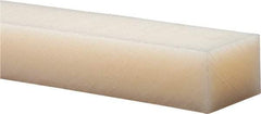Made in USA - 1 Ft. Long x 1-1/2 Inch Wide x 1 Inch High, Nylon, Rectangular Plastic Bar - Natural - Eagle Tool & Supply
