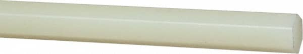 Made in USA - 4' x 3/8" Natural (Color) Nylon 6/6 Hexagonal Bar - Eagle Tool & Supply