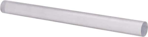 Made in USA - 8' Long, 1-3/8" Diam, Polycarbonate Plastic Rod - Clear - Eagle Tool & Supply