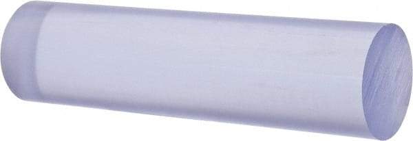 Made in USA - 1' Long, 2-1/4" Diam, Polycarbonate Plastic Rod - Clear - Eagle Tool & Supply