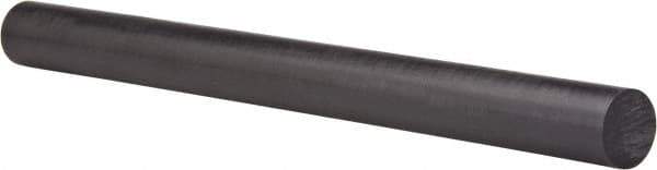 Made in USA - 4' Long, 1-1/2" Diam, Polycarbonate Plastic Rod - Black - Eagle Tool & Supply