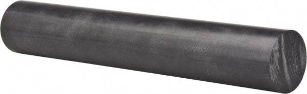 Made in USA - 1' Long, 3" Diam, Polycarbonate Plastic Rod - Black - Eagle Tool & Supply
