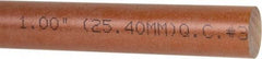 Made in USA - 4' Long, 1" Diam, Polyetherimide (PEI) Plastic Rod - Natural (Color) - Eagle Tool & Supply