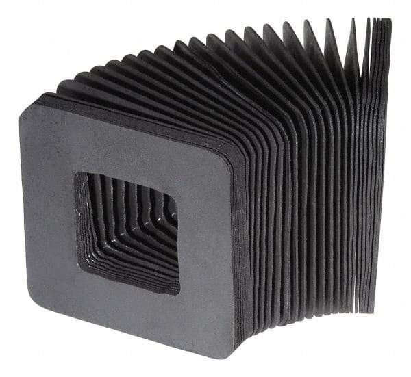 Made in USA - 0.02 Inch Thick, Polyester Square Flexible Bellows - 4 x 4 Inch Inside Square - Eagle Tool & Supply