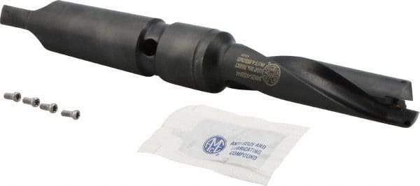 Allied Machine and Engineering - Series 0.5, 11/16" Max Diam, 3MT Taper Shank, Helical Flute Spade Drill - 2-1/2" Max Depth, 3-43/64" Body Length, 7-3/16" OAL, Standard Length, Through Coolant - Eagle Tool & Supply