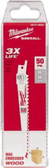 Milwaukee Tool - Bi-Metal Reciprocating Saw Blade - Tapered Profile, 5 TPI, Toothed Edge - Eagle Tool & Supply