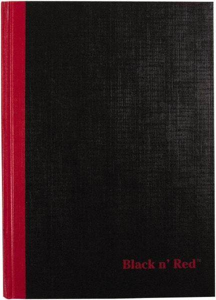 Black n Red - 96 Sheet, 5-1/2 x 8-1/2", Legal (Style) Case Bound Notebook - Black - Eagle Tool & Supply