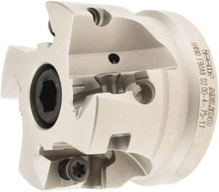 Iscar - 4 Inserts, 2" Cut Diam, 3/4" Arbor Diam, 0.642" Max Depth of Cut, Indexable Square-Shoulder Face Mill - 0/90° Lead Angle, 1.57" High, H490 AN.X 1706 Insert Compatibility, Through Coolant, Series Helido - Eagle Tool & Supply