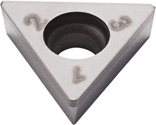 Seco - TCGW21.51 Grade CBN200 PCBN Turning Insert - Uncoated, 60° Triangle, 1/4" Inscr Circle, 3/32" Thick, 1/64" Corner Radius - Eagle Tool & Supply