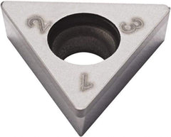 Seco - TCGW21.52 Grade CBN200 PCBN Turning Insert - Uncoated, 60° Triangle, 1/4" Inscr Circle, 3/32" Thick, 1/32" Corner Radius - Eagle Tool & Supply