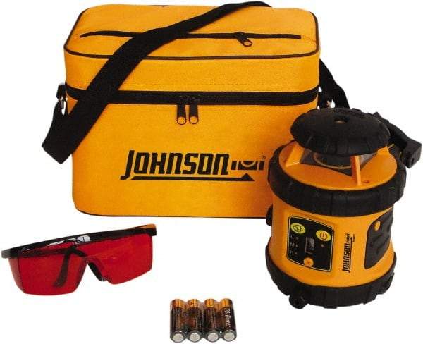 Johnson Level & Tool - 800' (Exterior) Measuring Range, 1/8" at 50' Accuracy, Self-Leveling Rotary Laser - ±3° Self Leveling Range, 200, 400 & 600 RPM, 2 Beams, AA Battery Included - Eagle Tool & Supply