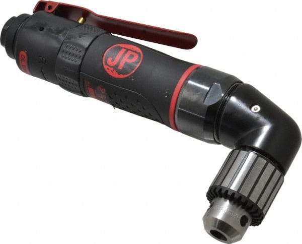 PRO-SOURCE - 3/8" Reversible Keyed Chuck - Right Angle Handle, 1,400 RPM, 4 CFM, 0.35 hp, 90 psi - Eagle Tool & Supply