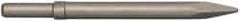 PRO-SOURCE - 10.2" OAL, Moil Point Chisel - Round Shank, Alloy Steel - Eagle Tool & Supply