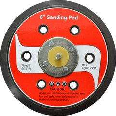 PRO-SOURCE - 6" Diam Hook & Loop Disc Backing Pad - 5/16" Shank Diam, 12,000 RPM - Eagle Tool & Supply