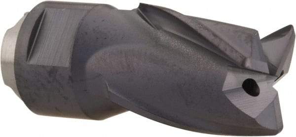 Seco - MP10 M03 Grade MP3000 Carbide Milling Tip Insert - TiAlN Finish, 3 Flutes, 10mm Cutting Diam, 12mm Depth of Cut, 21mm Extension, 0.0315" Cnr Rad - Eagle Tool & Supply