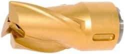 Seco - MP12 E04 Grade F40M Carbide Milling Tip Insert - TiAlN/TiN Finish, 3 Flutes, 12mm Cutting Diam, 14mm Depth of Cut, 24mm Extension, 0.122" Cnr Rad - Eagle Tool & Supply
