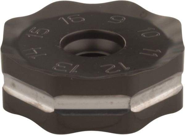 Seco - ONMU090520 ME12 Grade MK1500 Carbide Milling Insert - TiCN/Al2O3 Finish, 0.228" Thick, 0.866" Inscribed Circle - Eagle Tool & Supply