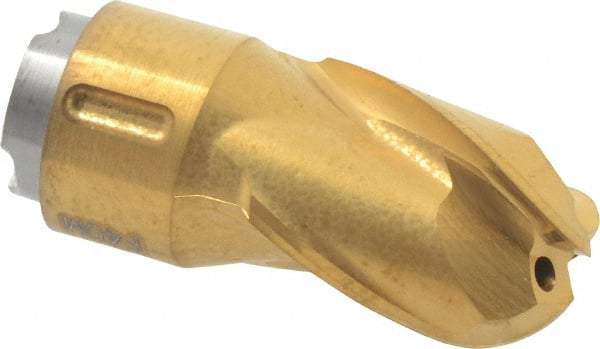 Seco - MP10 E03 Grade F40M Carbide Milling Tip Insert - TiAlN/TiN Finish, 3 Flutes, 3/8" Cutting Diam, 0.39" Depth of Cut, 0.74" Extension, 3/16" Cnr Rad - Eagle Tool & Supply