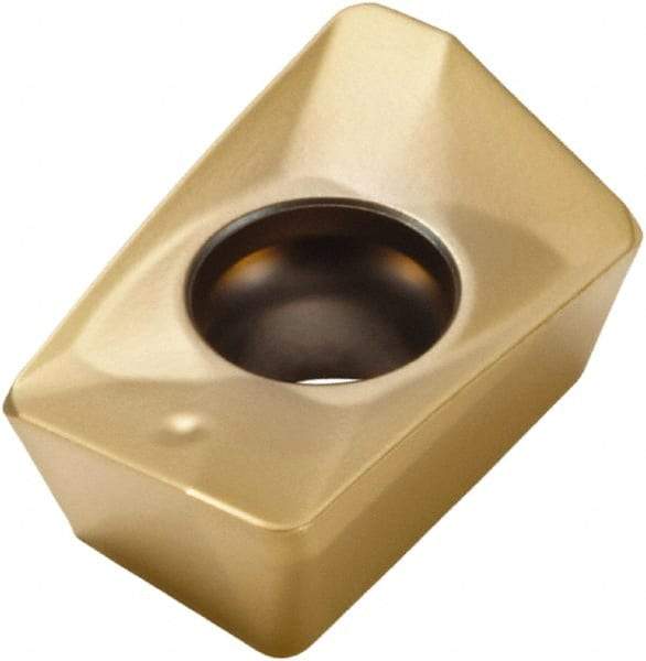 Seco - XOMX120416 MD13 Grade F40M Carbide Milling Insert - TiAlN/TiN Finish, 0.155" Thick, 1/16" Corner Radius - Eagle Tool & Supply