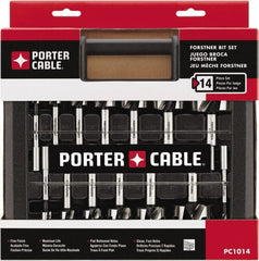 Porter-Cable - 1/4 to 2-1/8", 135° Point, Carbon Steel Auger Drill Bit Set - Eagle Tool & Supply